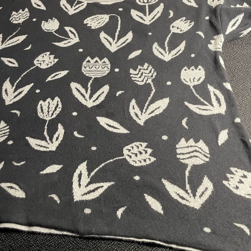 Gudrun Sjoden black / grey Violin Jumper 100% Cotton Tulip Festival Boho sz S - Picture 2 of 14